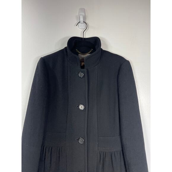 J. Crew Double Cloth Coletta Lady Day Italian Wool Dress Car Coat Black Capsule - Picture 2 of 9